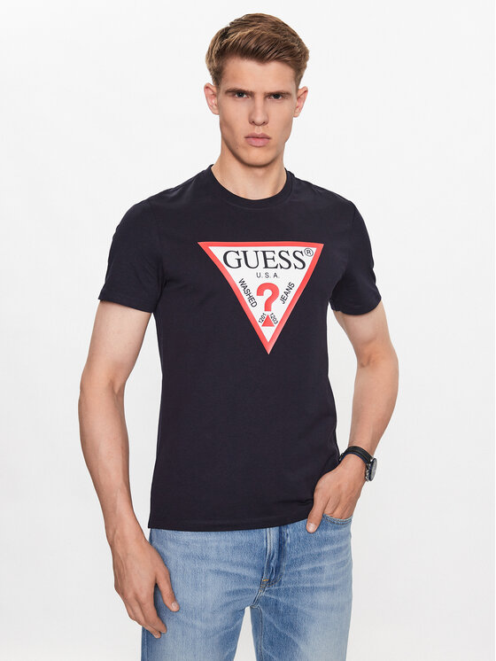 Guess Guess Tričko M2YI71 I3Z14 Tmavomodrá Slim Fit