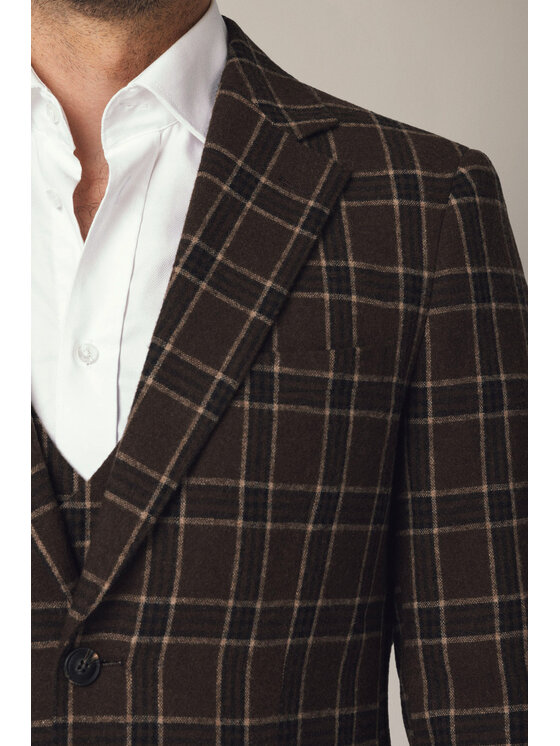 Lancerto Lancerto Marynarka Erice MA131225000022 Brązowy Slim Fit