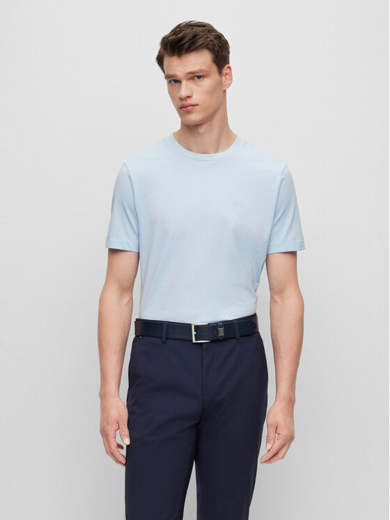 Boss Tricou Thompson 50468347 Albastru celest Regular Fit