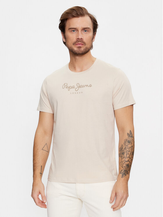 Pepe Jeans Pepe Jeans T-Shirt Eggo N PM508208 Béžová Regular Fit