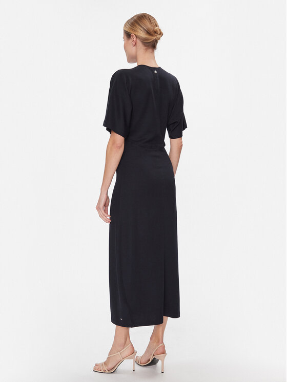 Tommy Hilfiger Tommy Hilfiger Coctailkleid Shiny Interlock C-Nk Ss WW0WW40732 Dunkelblau Regular Fit