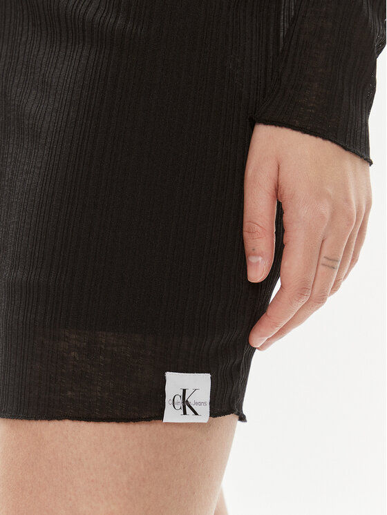 Calvin Klein Jeans Calvin Klein Jeans Košilové šaty J20J223047 Černá Slim Fit