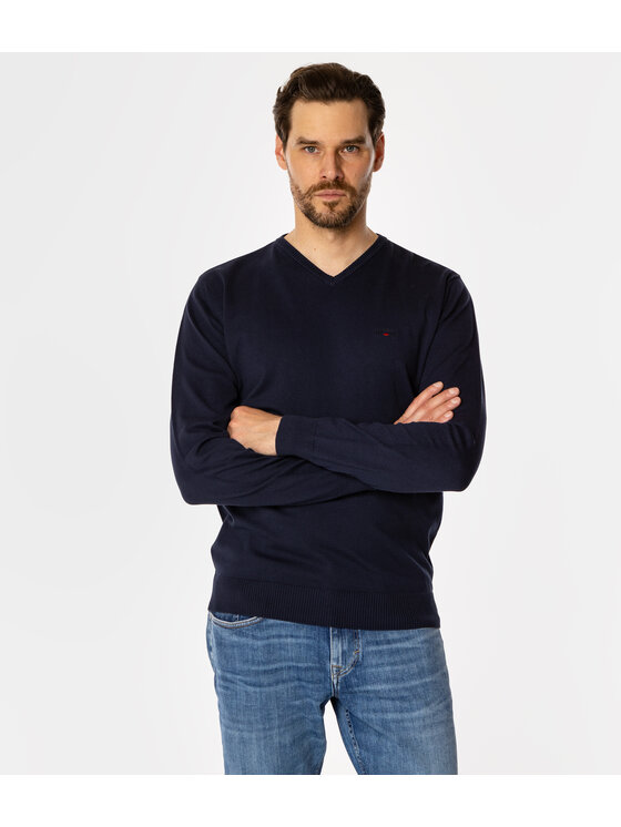 Lee Cooper Lee Cooper Sweter ADAM ORGANIC Granatowy Regular Fit
