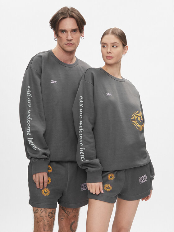 Reebok Reebok Mikina Classics Good Vibes Crew Sweatshirt HT6117 Šedá