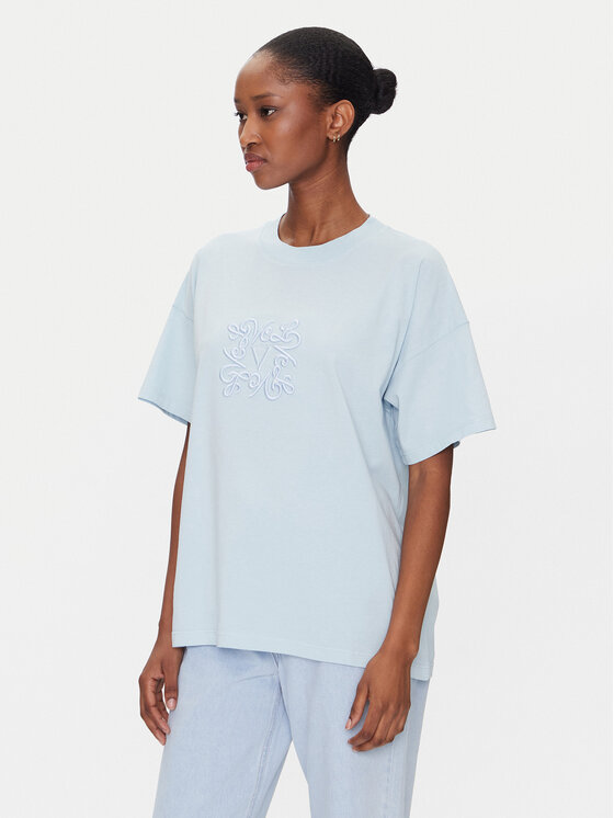 ViCOLO Damski T-Shirt, rozmiar L, Błękitny, RD0119