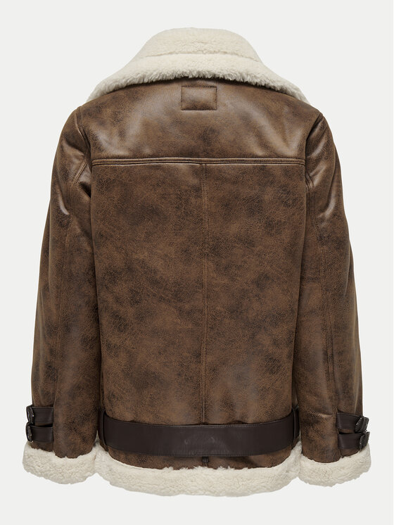 ONLY ONLY Műbőr dzseki Olympia 15322432 Barna Relaxed Fit