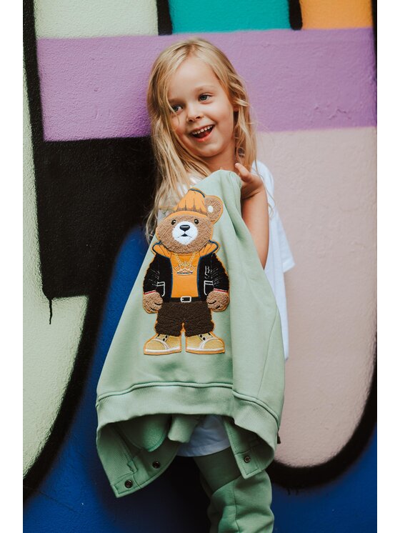 Bejbi Story Bejbi Story Bluza bomberka Axel Teddy Zielony Active Fit