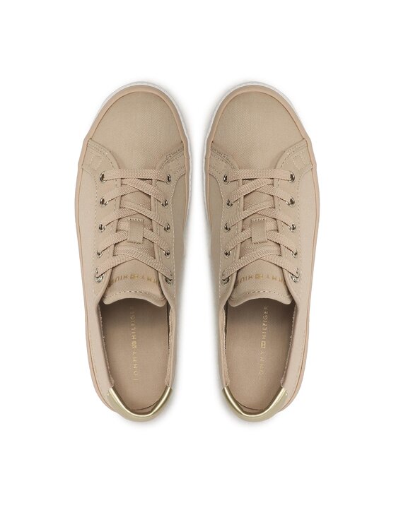 Tommy Hilfiger Tommy Hilfiger Tenisówki Lace Up Vulc Sneaker FW0FW06957 Beżowy