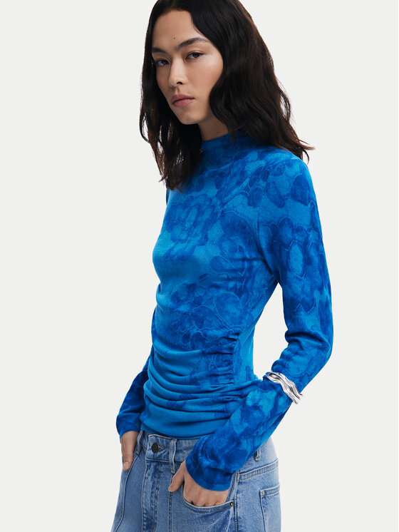 Desigual Desigual Rollkragenpullover Ottawa 25WWJF38 Blau Regular Fit