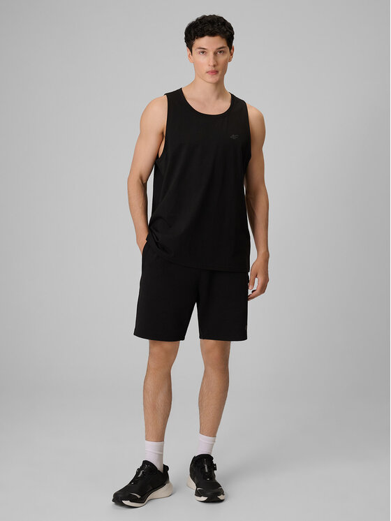 4F 4F Tank top BASIC 5 Czarny Regular Fit