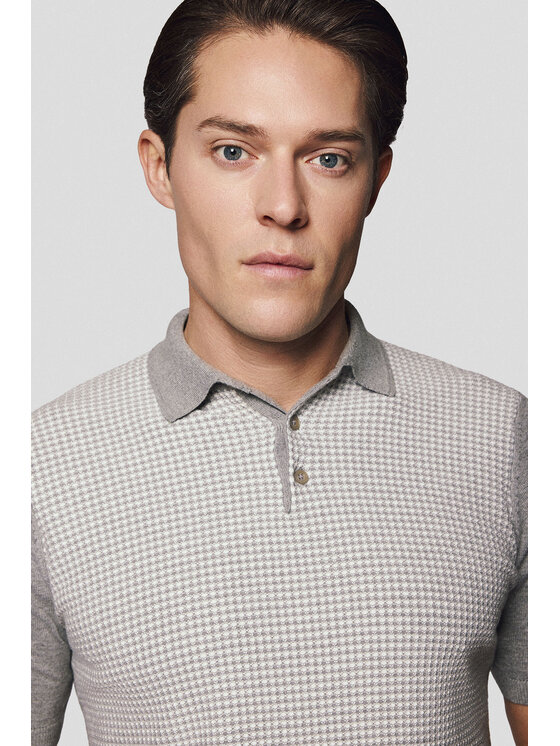 Lancerto Lancerto Polo Walt PO073125000035 Szary Regular Fit