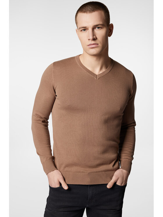 Próchnik Próchnik Sweter SPM6 SW073223000117 Beżowy Regular Fit