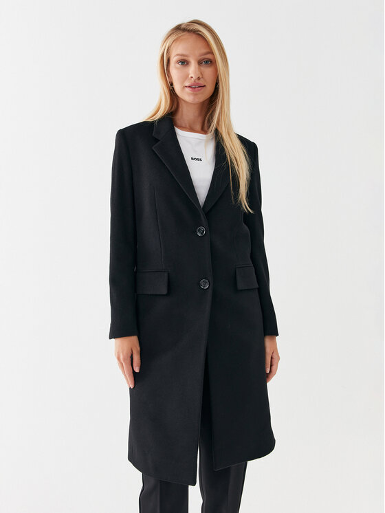 Boss Wollmantel Catara 50501019 Schwarz Slim Fit Modivo de