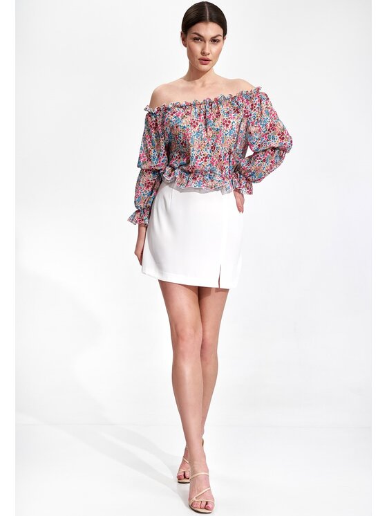FIGL FIGL Spódnica mini M866 Kremowy Bodycon Fit