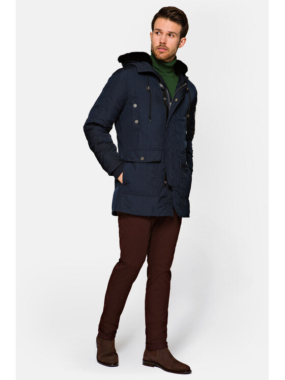 Lancerto Lancerto Parka Sigurd Granatowy Regular Fit