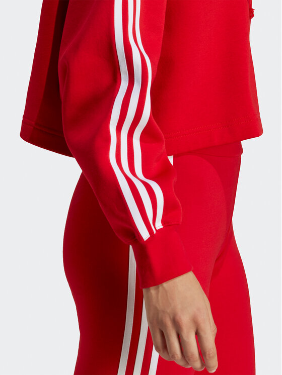 adidas adidas Džemperis ar kapuci Adicolor Classics Crop Hoodie IB7389 Sarkans Loose Fit