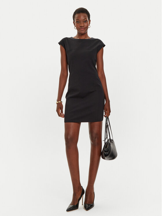 United Colors Of Benetton United Colors Of Benetton Коктейлна рокля 47CKDV0A2 Черен Regular Fit