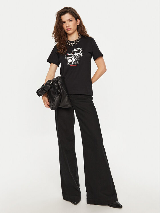 KARL LAGERFELD KARL LAGERFELD T-shirt A1W17129 Crna Regular Fit