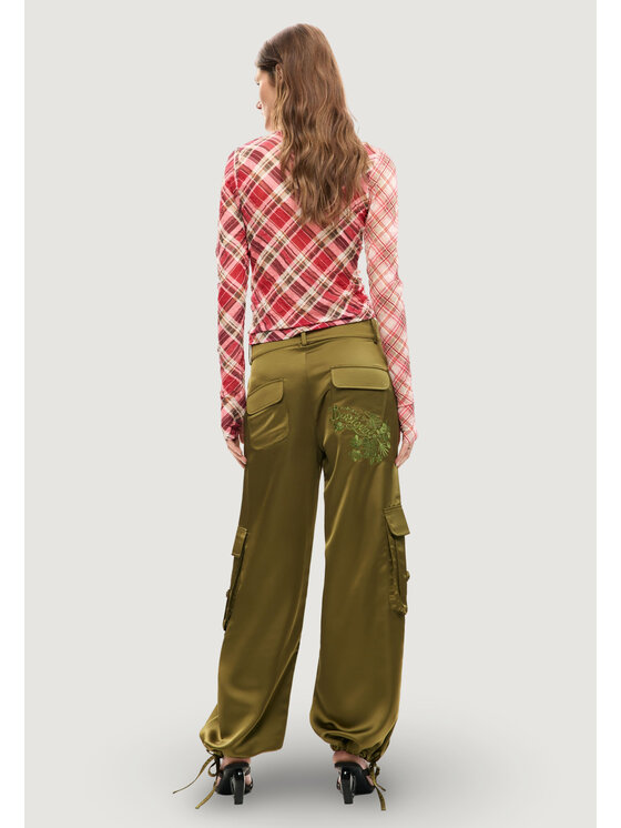 Desigual Desigual Chinosy PANT_FAN Zielony Casual Fit