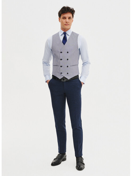 Pako Lorente Pako Lorente Kamizelka P25SF-8X-013 Granatowy Slim Fit