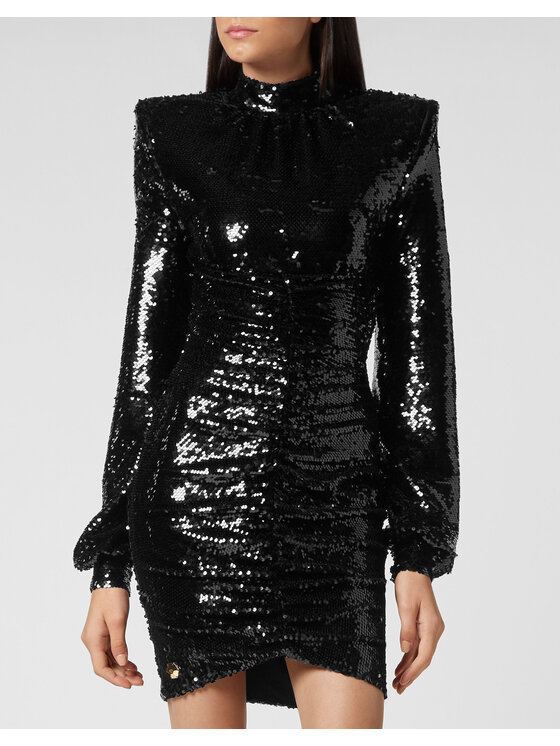 PHILIPP PLEIN PHILIPP PLEIN Sukienka wieczorowa 3731 Czarny Regular Fit