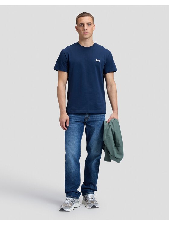 Lee Lee T-Shirt SS SMALL LOGO TEE Niebieski Relaxed Fit