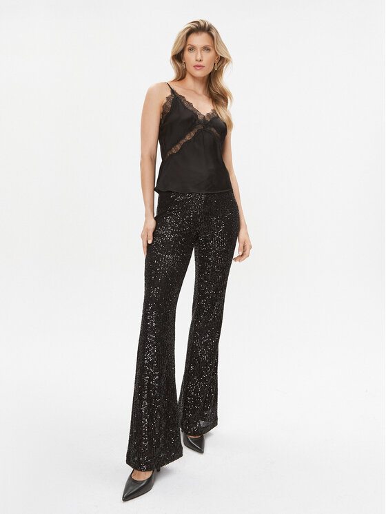 TWINSET TWINSET Kalhoty z materiálu 232TT2284 Černá Regular Fit