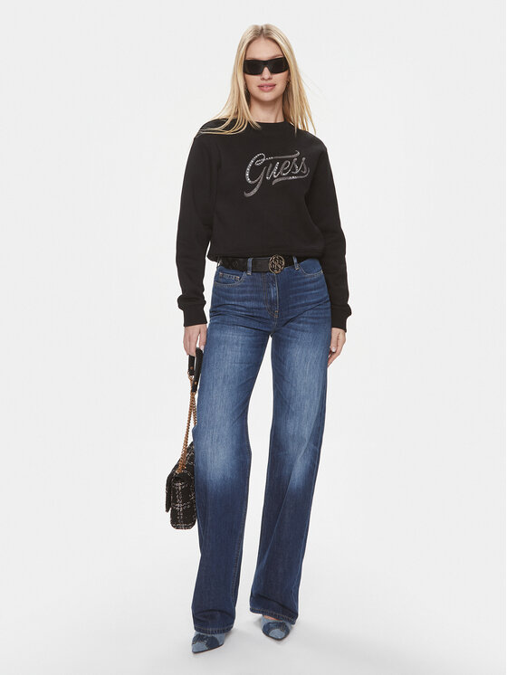 Guess Guess Jopa Cn Stones Logo W4RQ14 KB681 Črna Relaxed Fit