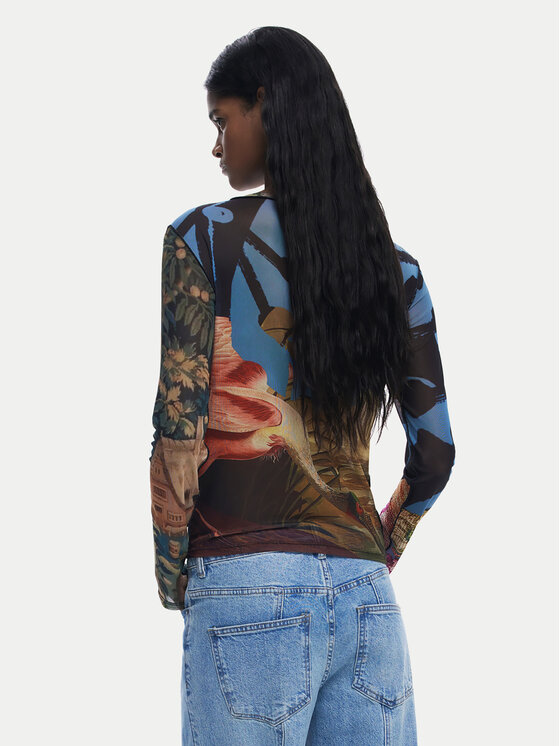 Desigual Desigual Bluzka Dragon Lacroix 25WWTK39 Kolorowy Slim Fit