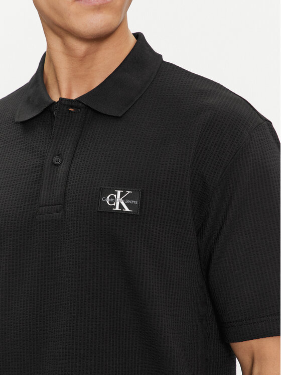 Calvin Klein Jeans Calvin Klein Jeans Тениска с яка и копчета J30J325433 Черен Regular Fit