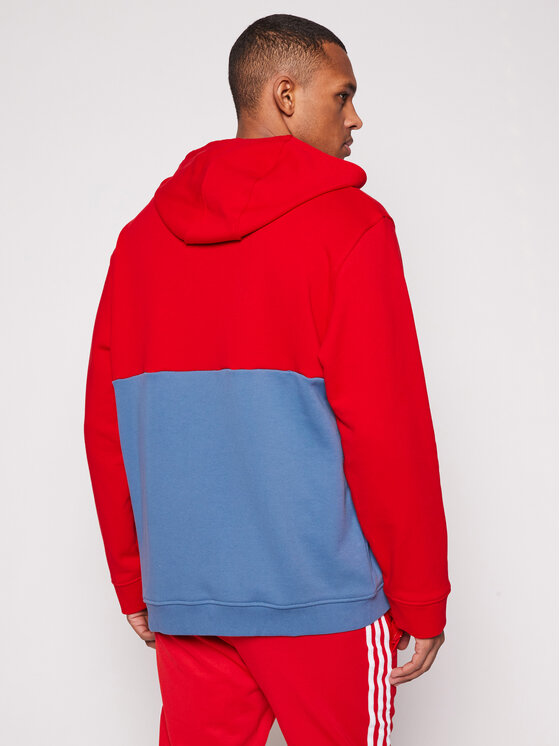 adidas Mikina adicolor Sliced Trefoil GN3443 ervena Regular Fit Modivo.cz