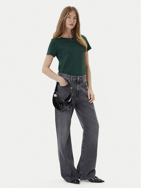 PINKO PINKO T-Shirt Bussolotto 100355 A2RD Zielony Regular Fit