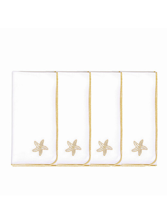 Roseberry Home Roseberry Home Serwetki Haftowana Starfish z motywem rozgwiazdy Złoty