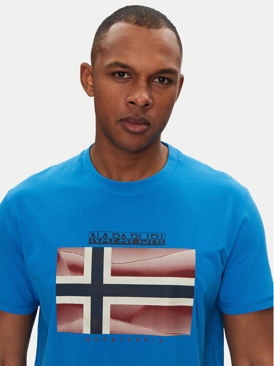 Napapijri Napapijri T-shirt S-Lari NP0A4IE5B2W1 Plava Regular Fit
