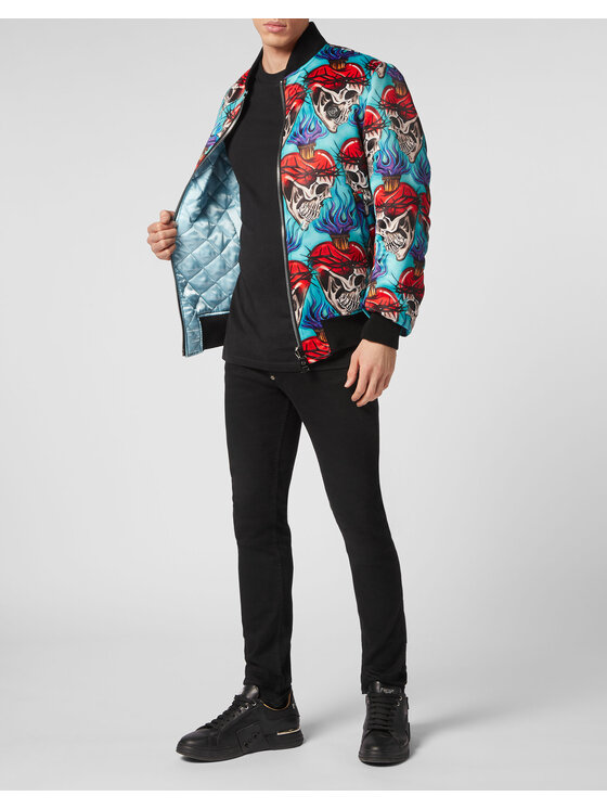 PHILIPP PLEIN PHILIPP PLEIN Bunda bomber 4139 Tyrkysová Regular Fit