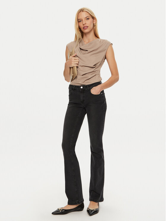 Rinascimento Rinascimento Jeansy CFC0120190003 Czarny Flare Fit