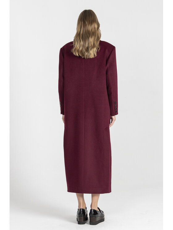 Deni Cler Milano Deni Cler Milano Płaszcz T-DC-8068-E5-90-39-1 Bordowy Loose Fit