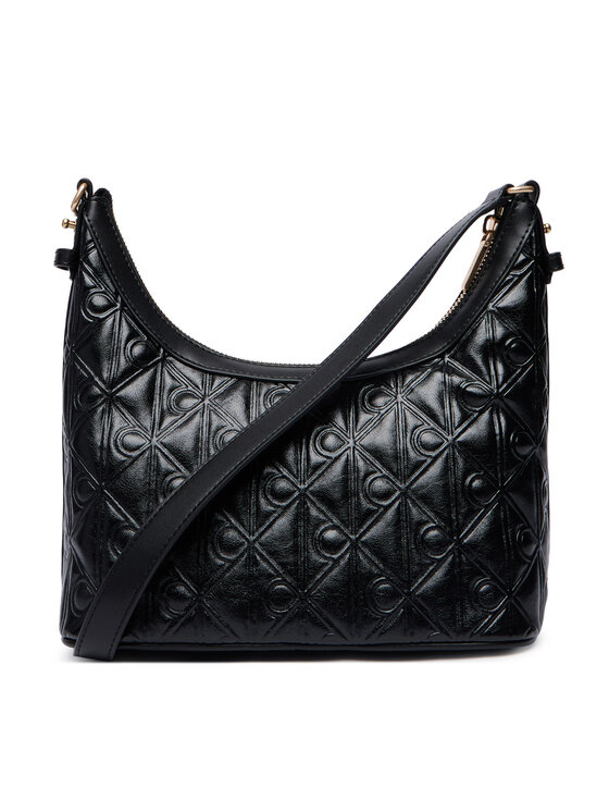 Calvin Klein Calvin Klein Дамска чанта Emblem Aop Debossed Shoulder Bag LV04F3874G Черен