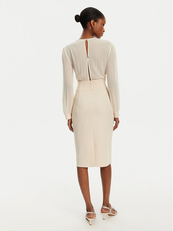 Rinascimento Rinascimento Rochie cocktail CFC0122954003 Écru Regular Fit
