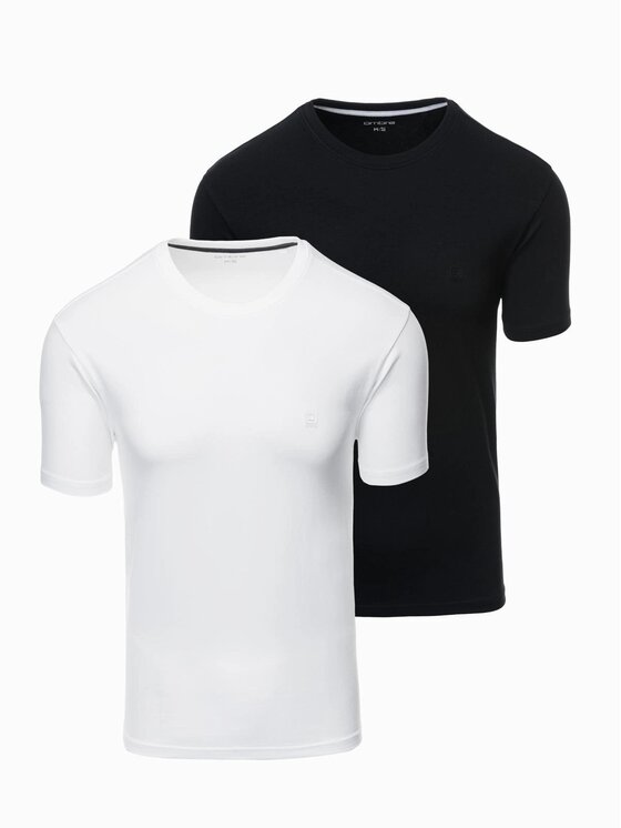 Ombre Ombre Komplet t-shirtów Z101 Biały Slim Fit