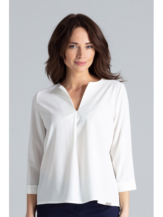 Lenitif Lenitif Blusa L035 Écru Regular Fit