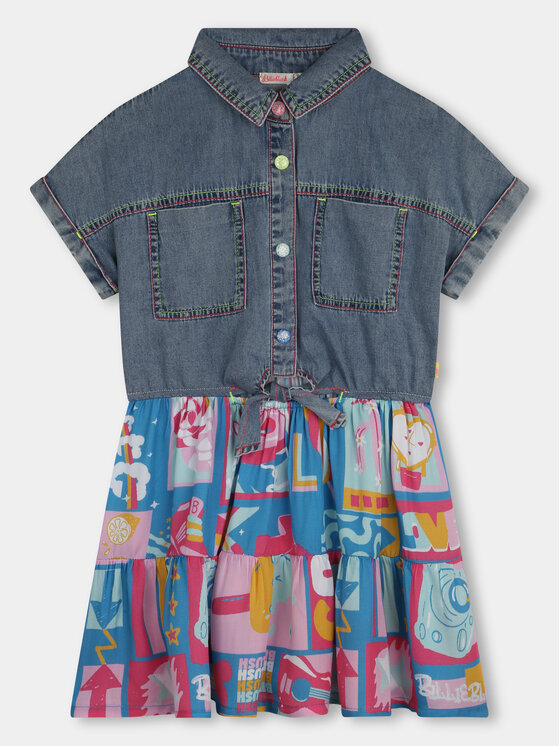 Billieblush Billieblush Džínové šaty U20181 Barevná Regular Fit