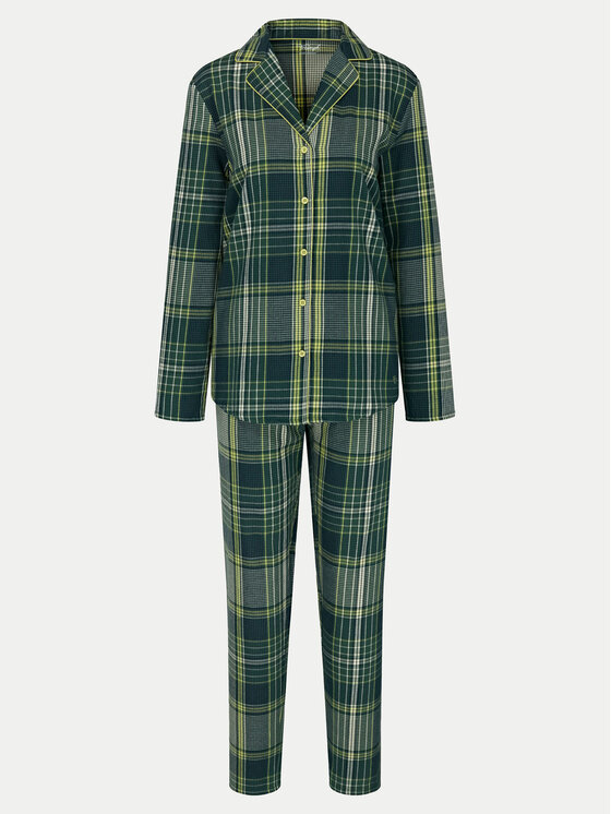 Triumph Triumph Pyjama Boyfriend PW X Checks 10216554 Grün Relaxed Fit