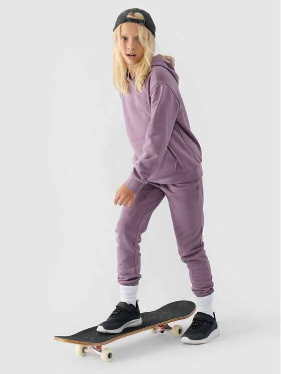 4F 4F Bluza BASIC_ Fioletowy Regular Fit