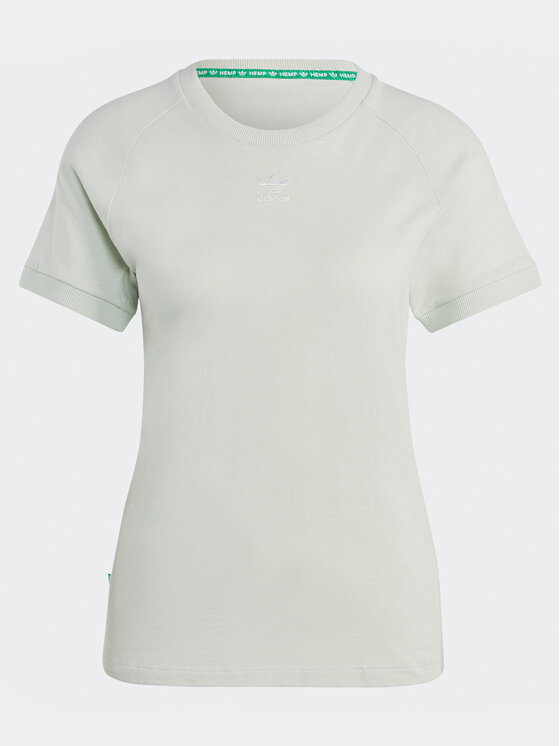 adidas adidas Póló Essentials+ Made with Hemp T-Shirt HA7151 Zöld Slim Fit