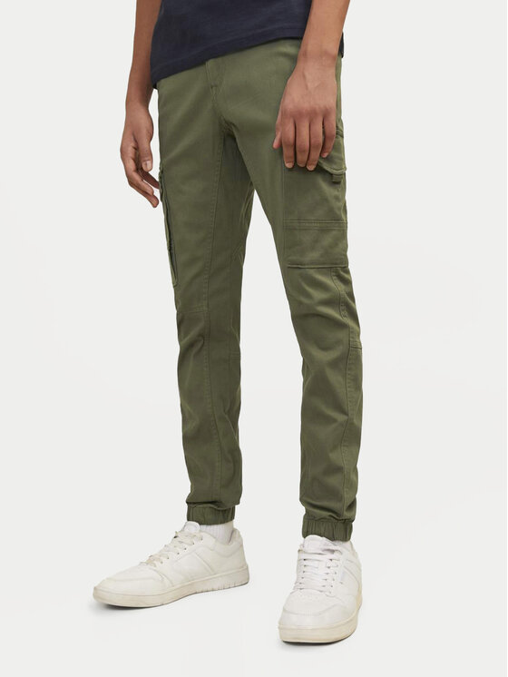 Jack&Jones Junior Hlače Paul 12151639 Zelena Slim Fit