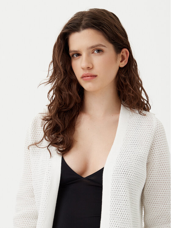 Vila Vila Pletena jopica Dalo 14097125 Bela Loose Fit