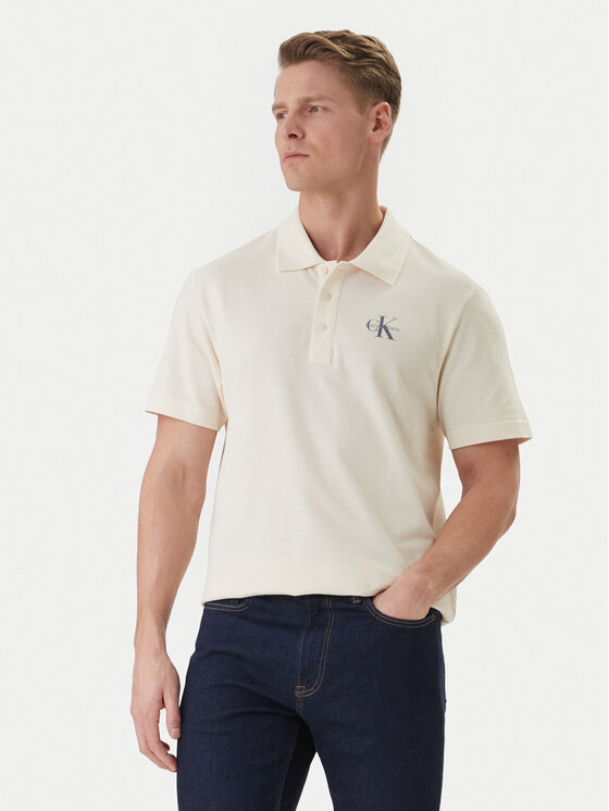 Calvin Klein Jeans Calvin Klein Jeans Polokošile Easy Monologo LV04RF209G Béžová Regular Fit