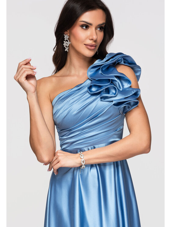Ombre Ombre Sukienka wieczorowa LA-OM-DLR362 Niebieski Regular Fit