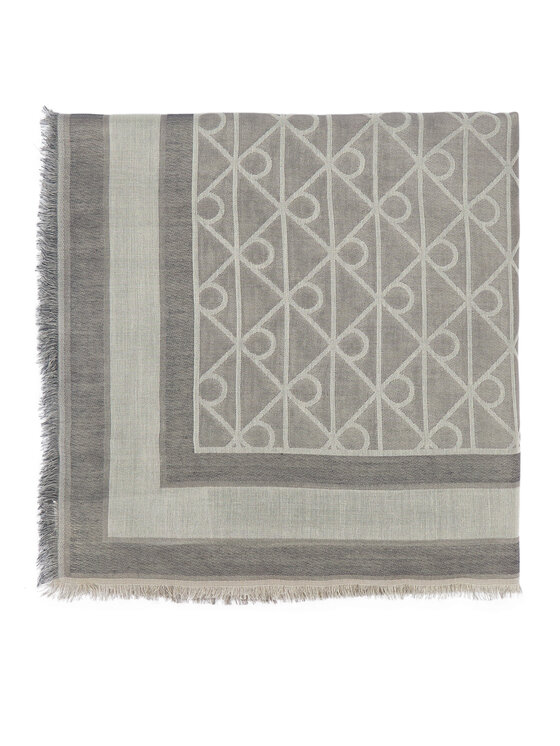 Calvin Klein Calvin Klein Šátek Emblem Aop Jacquard Square Scarf LV04F8080G Šedá